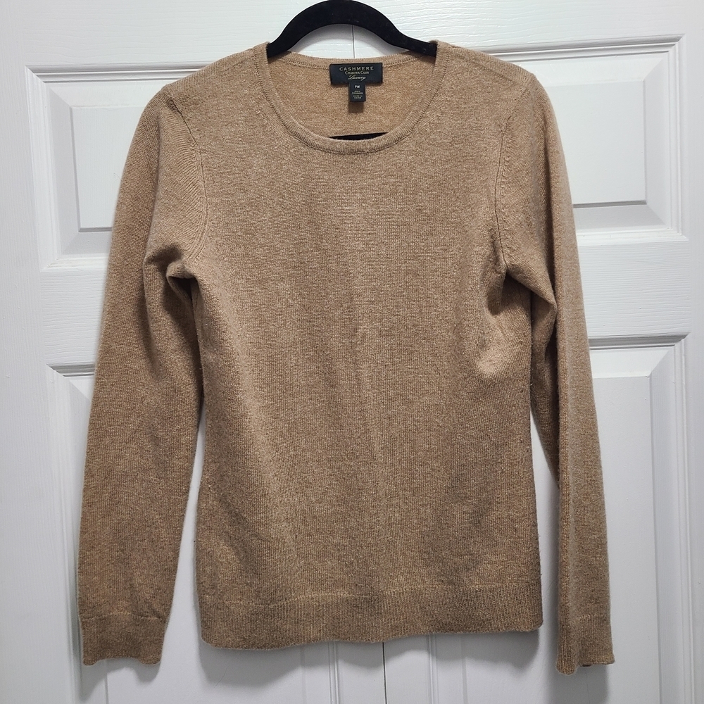 Charter Club Cashmere Beige Crew Neck Sweater PM